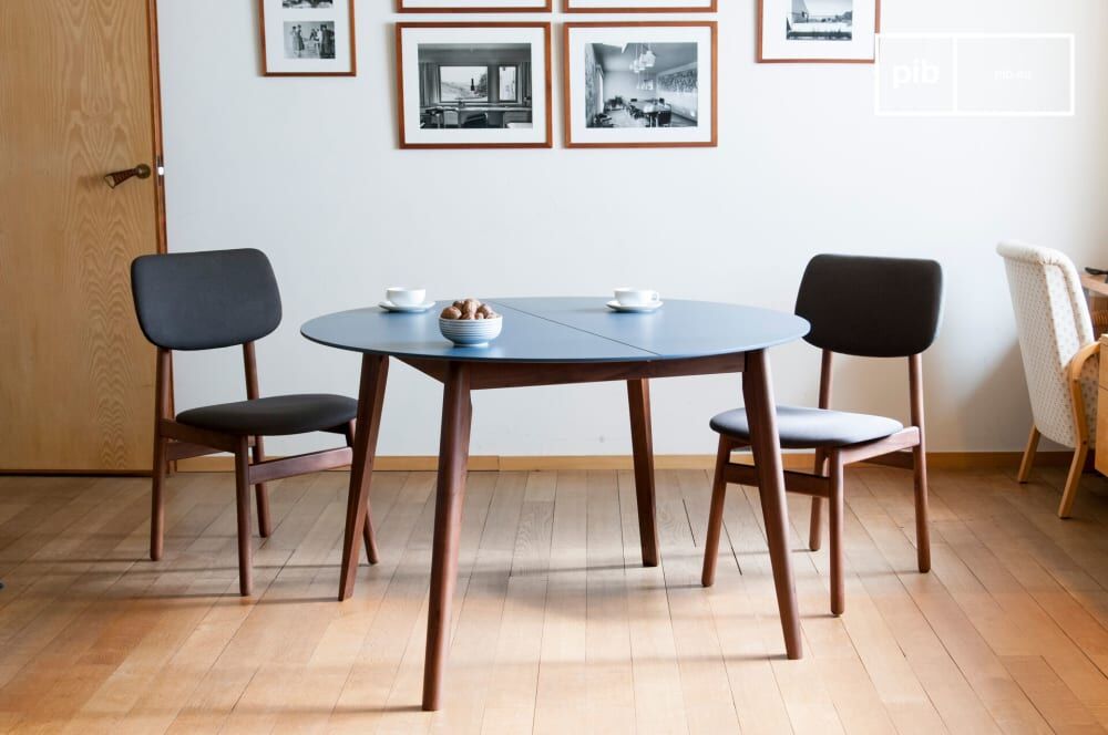 PIB Table scandinave à rallonge en bois marron et bleu Marron 150x75x120cm