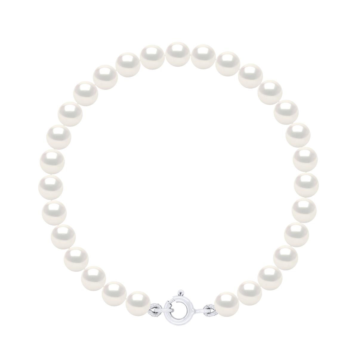 Armband aus echten Süßwasser-Zuchtperlen rund 5-6 mm
