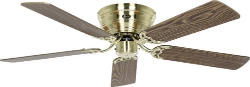 CasaFan FLAT 132-III MG-EA/BU Flügel Eiche antik/Buche Deckenventilator Messing (gebürstet) Wendbare Flügel, Winterbetrieb
