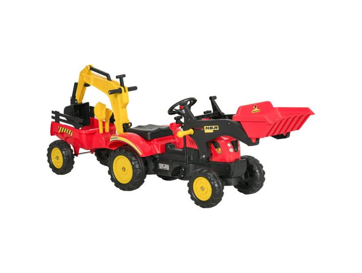 Homcom Kinder Rutschauto, Rot, Stahl+ Kunststoff, Metall, 42x59x179 cm, Spielzeug, Kinderfahrzeuge, Rutschautos