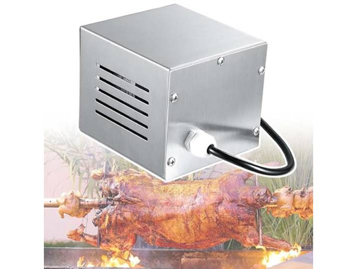 Elektrischer Grillspießmotor, Edelstahl-Bräter für Hähnchen und Schwein, 80–160 kg, 25–40 W