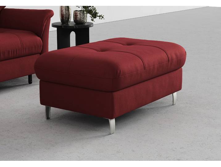 Hocker SIT & MORE Marano , rot (bordeaux), B:102cm H:43cm T:67cm, 100% Polyester, Hocker, Hocker, mit Stauraum