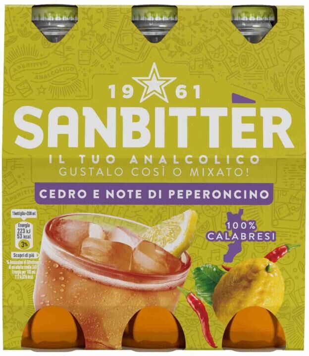 Sanbittèr Cedro e Note di Peperoncino 24 x 20 cl - 12 x 0,4 L