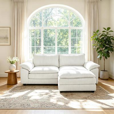 DREAMSIDEA Modular Corduroy Sectional Sofa Set