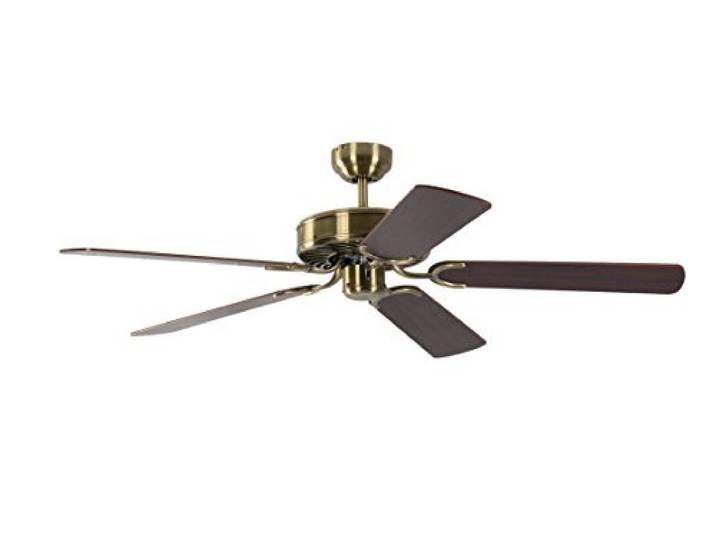 Ventilateur de plafond Potkuri Laiton antique / Acajou 132 cm