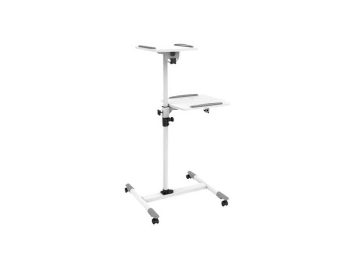 techly Chariot pour projecteur - ordinateur portable bois acier gris blanc