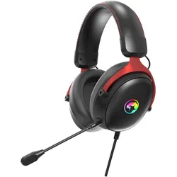 Marvo Tactic X Gaming-Kopfhörer – 7.1 RGB – Schwarz – HG9076 (Kabelgebunden), Gaming Headset, Rot, Schwarz
