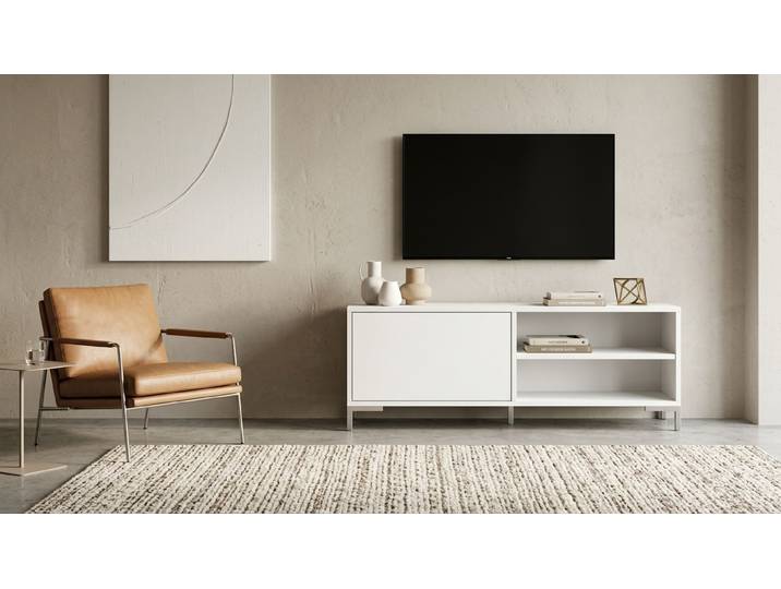 Stylisher TV Schrank nach Maß MDF Beschichtet MDF Weiß matt