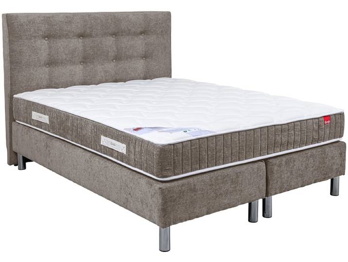 Boxspringbett EPEDA COURCHEVEL taupe 200x200cm fest