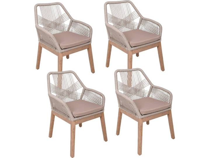 Garden Pleasure Armlehnstuhl POMONA, braun, 4er Set (Set, 4 St), braun