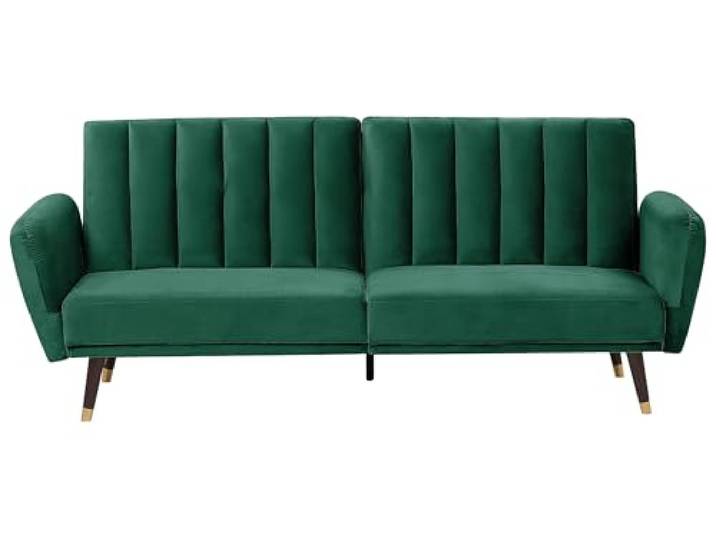 3-Sitzer Schlafsofa aus Samtstoff in Smaragdgrün Glamour Stil Vimmerby