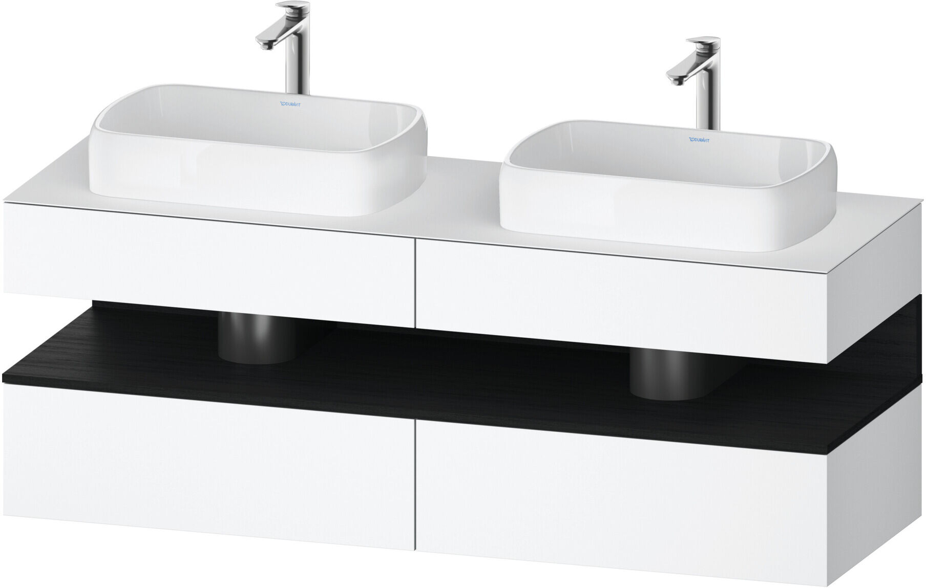 Duravit Waschtischunterschrank Qatego 160x55x60cm, E sw/we m, Pl, Beck. beids. (QA4779016180000)