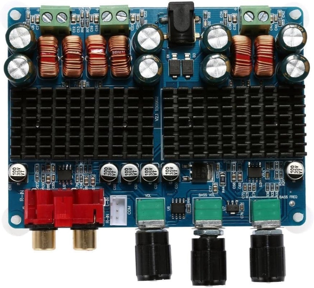 Krachtige 2.1 Kanaals Digitale Versterker met 50W per Kanaal en 100W Subwoofer voor Thuisbioscoop en Audio-installaties, DC 12V-26V
