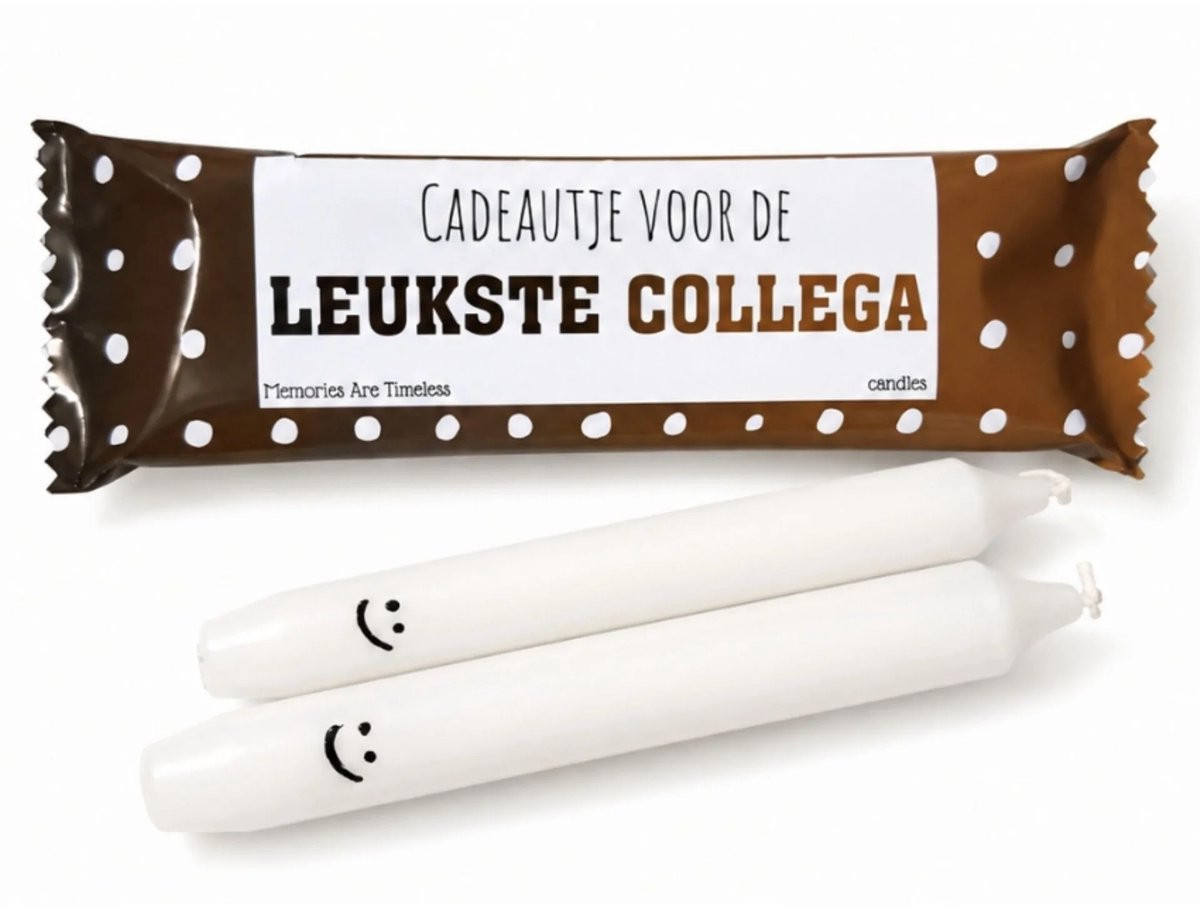 Memories Are Timeless Dinerkaarsen met Smiley in Cadeauverpakking met Stippen