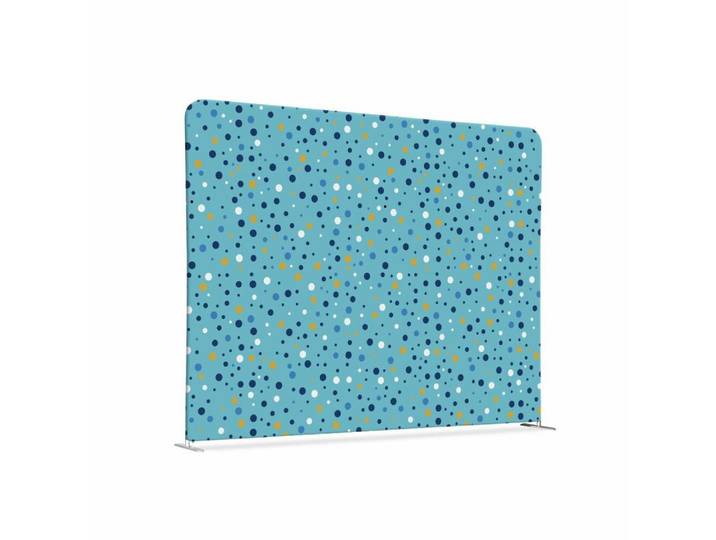 Showdown Displays Paravent 150-150 Doppel Punkte - Blau - Aluminiumrahmen - Silber (1 St)