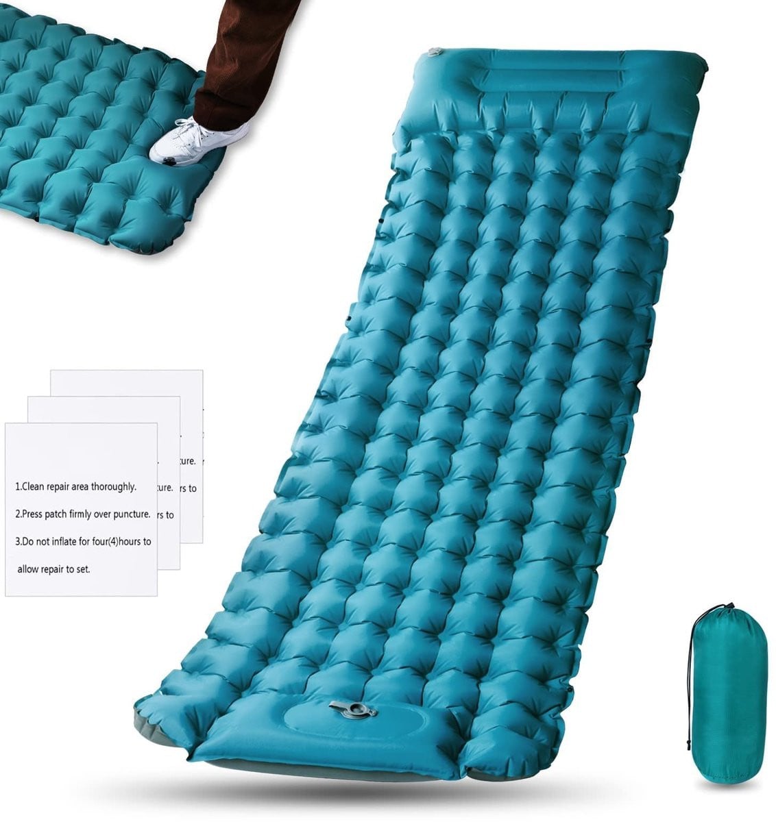 Ibenzoa Zelfopblazende Campingmat met Voetpomp en Kussen