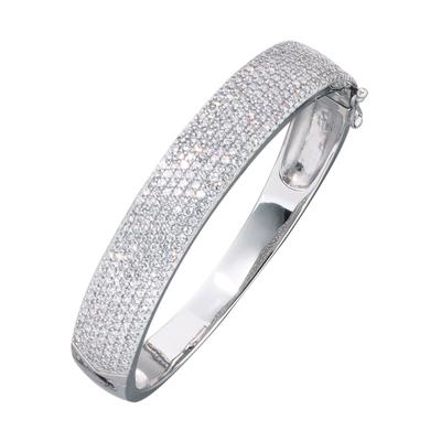 Armreif JOBO, silber (silber 925), Armbänder, Damen, Silber 925 (Sterlingsilber), Armreif, 925 Silber mit 359 Zirkonia