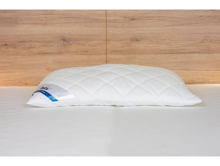 Oreiller BW60 Blanc 80 x 10 x 80cm Revêtement en percale de coton, garnissage en fibre climatique
