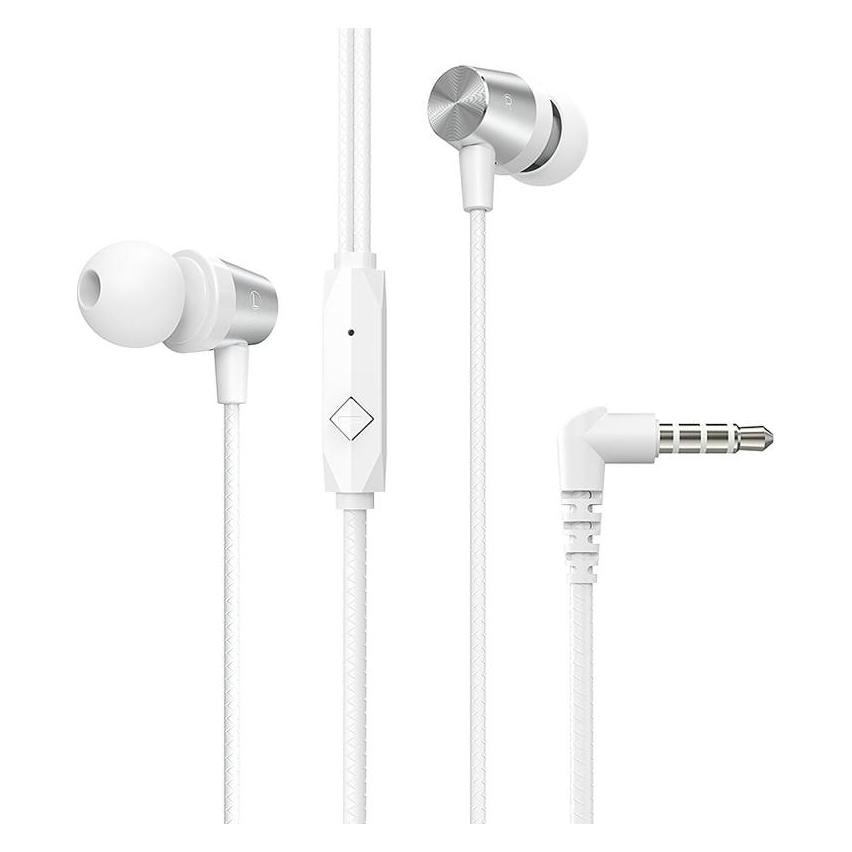 Hoco Wired headphones wire earphones Jack 3,5 mm with microphone M79 white (NC, Kabelgebunden) (6931474738639)