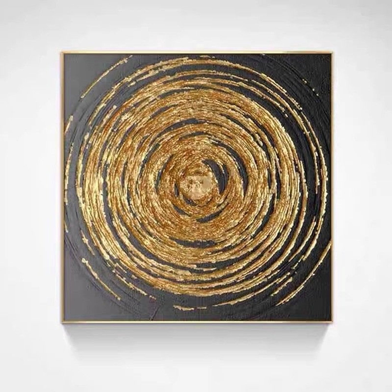 Abstract decoratief canvas schilderij - Zwart - 50 x 50 cm