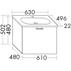 Burgbad Keramik-Waschtisch+Waschtischunterschrank System 30 Preisgruppe 3 Diago Trend- oder SHAU063F5347C0001
