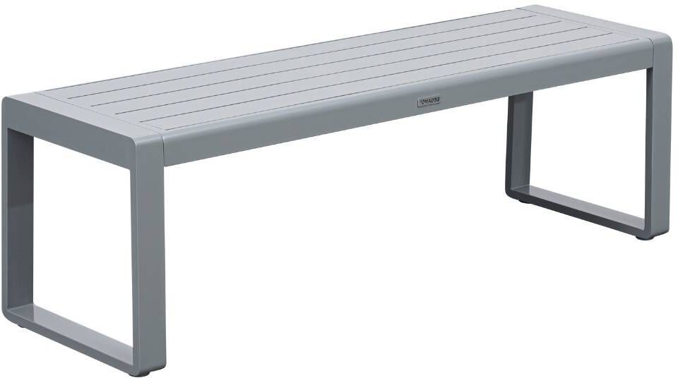 Pharao24.de Gartensitzbank Gartenbank in Silbergrau aus Aluminium