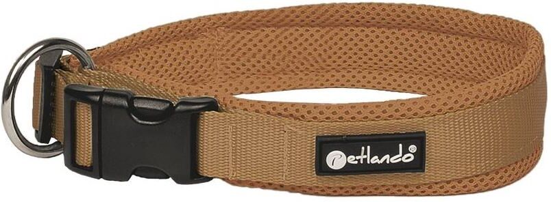 Hunde-Halsband "petlando Mesh", braun (hellbraun), B:4cm, Mesh, Tier-Halsbänder, Hunde-Halsband hellbraun 55cm - 60cm