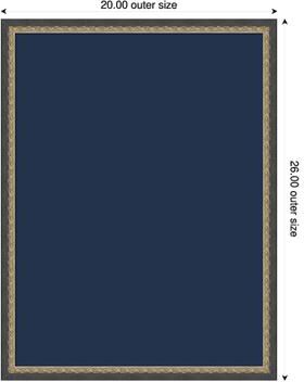 Amanti Art Midnight Blue Canvas Magnetic Board, Bronze Framed Memo Board
