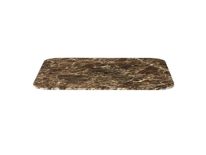 Professionelle Tischplatte für den Innenbereich aus braunem Glas in Marmoroptik, für 2 Personen, L70