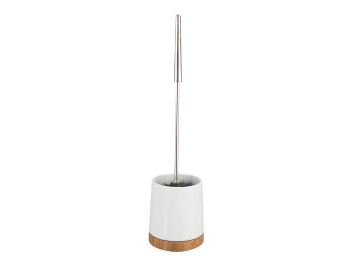 WENKO Brosse WC Bambou céramique - Porte-Brosse WC\, Céramique\, 10.8 x 42 x 10.8 cm\, Blanc