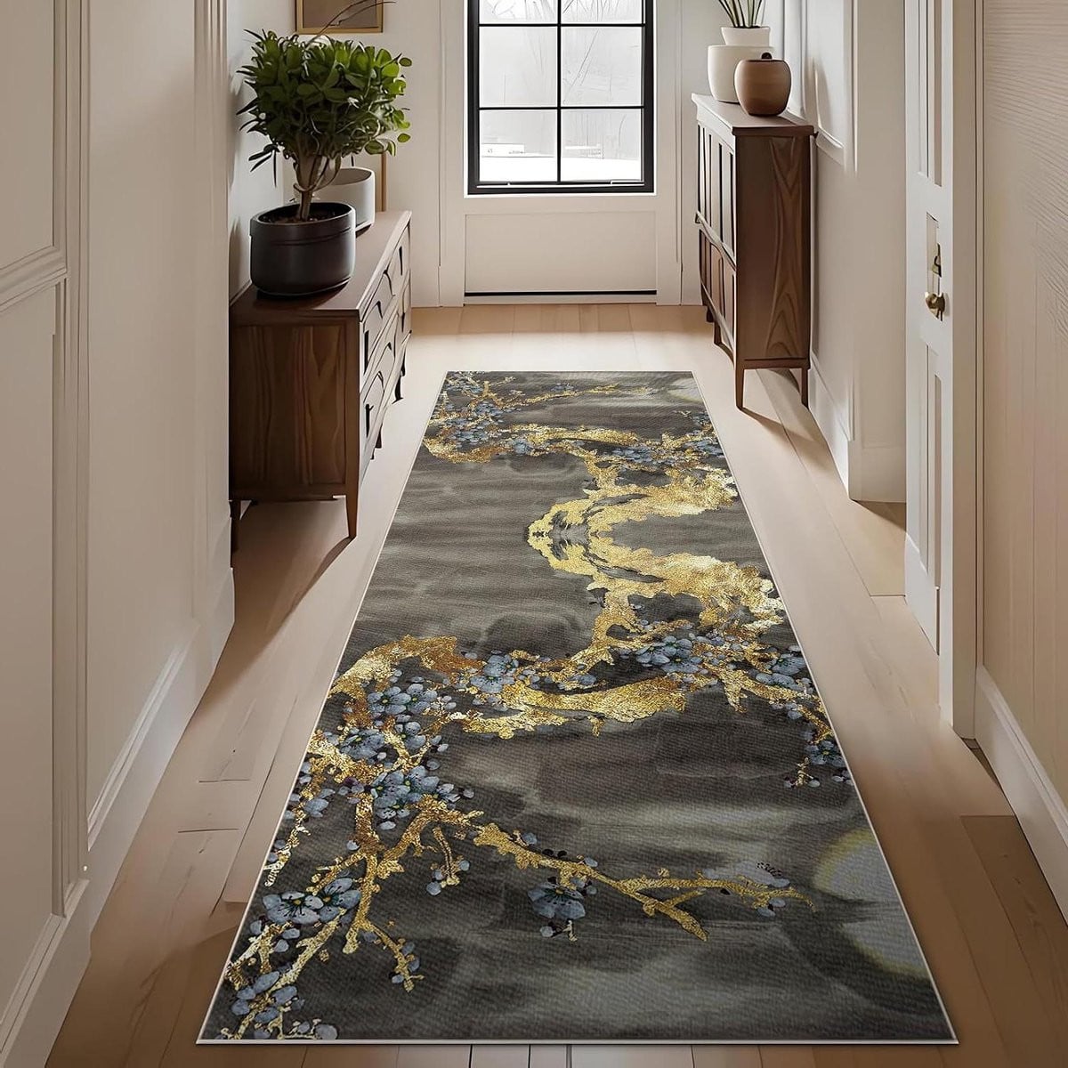 Modern geometrisch keukentapijt - Vloermat loper van polyester - 110 x 250 cm