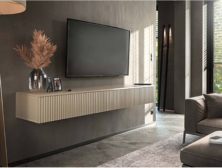 TV-Lowboard Liptol Front: MDF Mitteldichte Holzfaserplatte , foliert Korpus: Spanplatte, beschichtet Beige 180cm