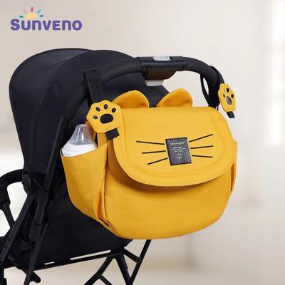 Inspired Finds Sunveno Large Cat Design Diaper Bag & Stroller Organizer black