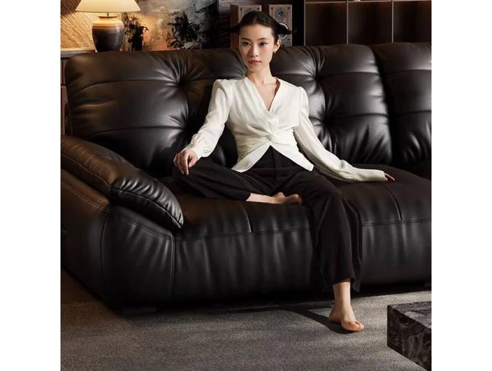 Canapés et fauteuils de salon, canapé en cuir véritable, mobilier de maison, canapé luxueux italien rétro, salon Black Clouds