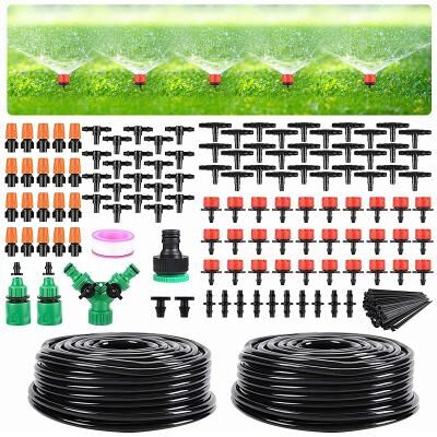 LightInthebox Garden Drip Irrigation Kit, Greenhouse Micro Automatic Drip Irrigation System Kit with 1/4 inch 1/2 inch Blank Distribution Tubing Hose Adjustable Patio Misting Nozzle Emitters Sprinkler