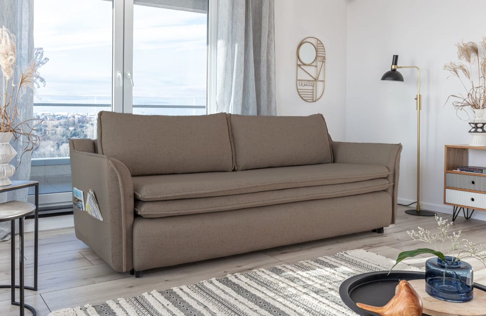 MIUFORM Canapé 3 pl convertible , caffe latte Marron 92x85x225cm
