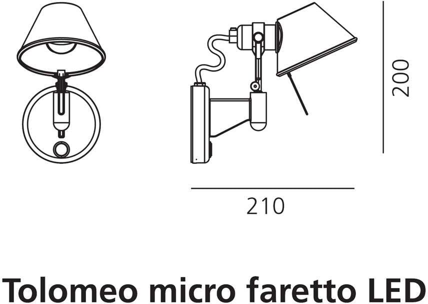 Artemide Tolomeo Micro Faretto LED Wandleuchte (aluminium, ohne Ein / Aus-Schalt... aluminium   ohne Ein / Aus-Schalter