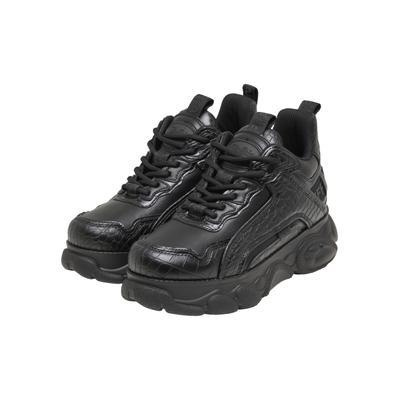 Trainingsschuh BUFFALO "Buffalo CLD CHAI - VEGAN NAPPA", Damen, Gr. 36, schwarz (schwarz croco), Leder, unifarben, Schuhe