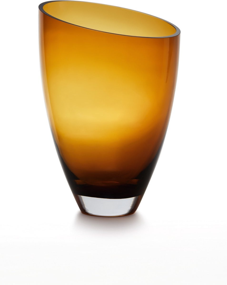 EA Luxe Glazen Vaas Paraboolvorm Amber