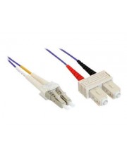 InLine Patch-Kabel LC Multi-Mode M bis SC multi-mode M 10 m Glasfaser 50/125 Mikrometer OM4 halogenfrei Violett (88640P)