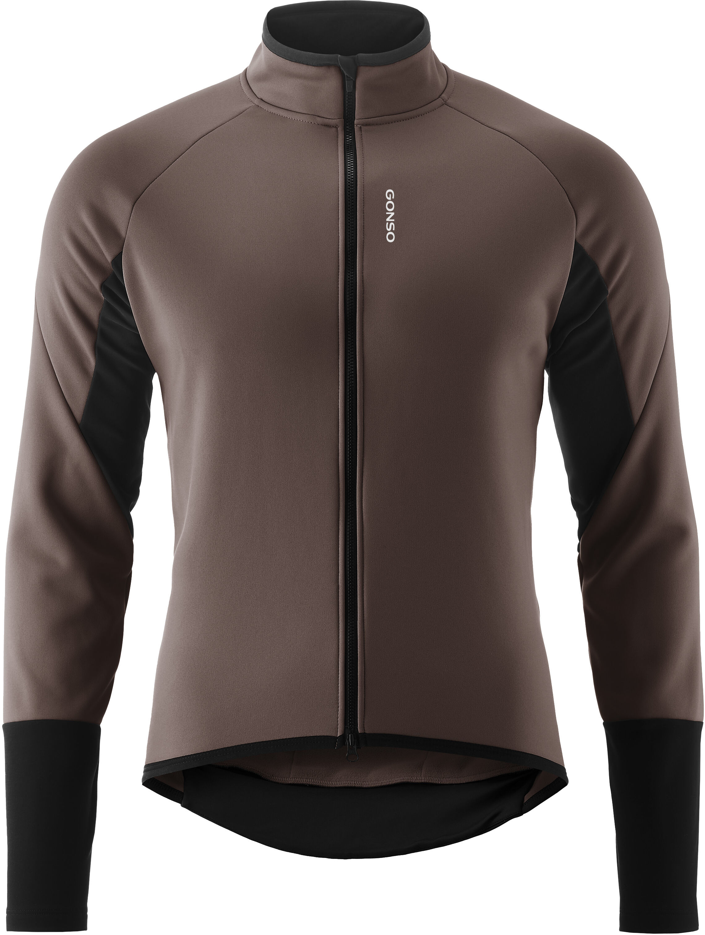Fahrradjacke GONSO "ROAD JACKET SOFTSHELL 2 M", Herren, Gr. XXL, braun (dunkelbraun), 80% Polyester, 15% Polyamid, 5% Elasthan, Rundhals, Jacken Fahrradjacke, Herren Softshell-Jacke, atmungsaktive Radjacke, Tight Fit dunkelbraun XXL