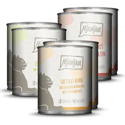 MJAMJAM Mixpaket 6 x 800g Dose Katzennassfutter Mixpaket I - Huhn, Rind & Herzen