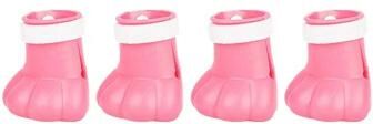 Uplift Essentials 4 Piece Anti Scratch Silicone Cat Paw Boots With Adjustable Straps pink s