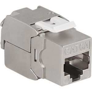 LogiLink Keystone-Modul NK4071, geschirmte Buchse, RJ45 Cat 6A, werkzeuglose Montage, Metall