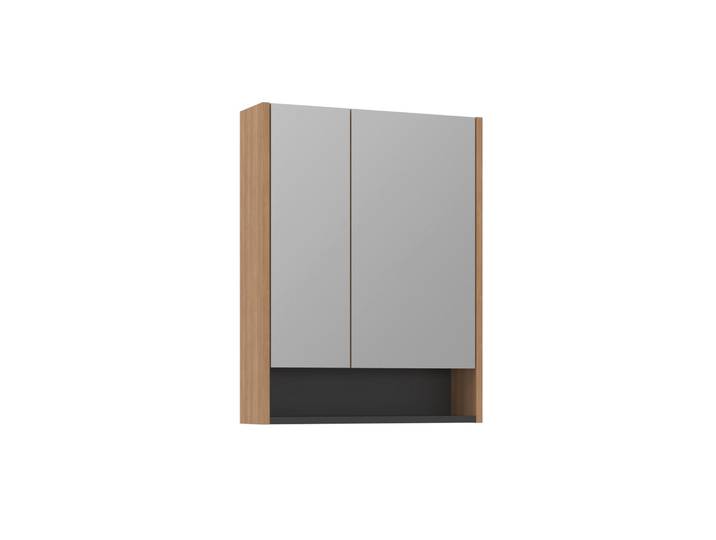 Meuble Salle de Bain avec Miroir Ricato 60 - 60 x 16 x 78 cm - Walnut