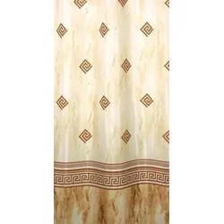 KS Handel 24 Textil Duschvorhang Kolonial Beige Braun 120x180 cm, inkl. Duschvorhangringe inkl. Beschwerung