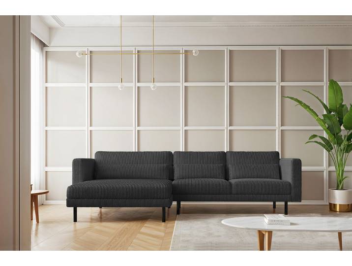 Kaiser Möbel Ecksofa L-form Dani modern und geräumig Stoff Poso und Verita, Zwei Stoffe, breite Farbpalette, komfortabel, geräumig