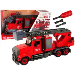 Feuerwehrauto Feuerwehr zum Abschrauben von Zubehör Rot