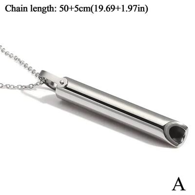 Stainless Steel Mindful Breathing Necklace silver