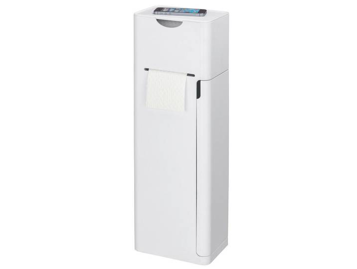 Wenko Toilettenpapier- und Toilettenbürstenhalter Imon 20/15/58 cm, Weiß, Kunststoff, 15x58x20 cm, Badezimmer, WC Ausstattung, Toilettenpapierhalter